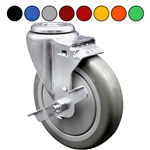 5 Inch Bolt Hole Swivel Caster with Polyurethane Tread Wheel and Brake