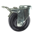 3" Total Lock Swivel Caster with bolt hole and hard rubber wheel