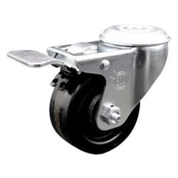 Service Caster #20 Series bolt hole swivel casters with 3 inch phenolic wheel and total lock are a versatile caster solution.