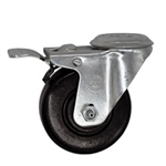 3-1/2" Bolt Hole Swivel Caster with Phenolic Wheel and Total Lock Brake