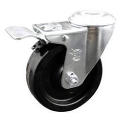 Service Caster #20 Series bolt hole swivel casters with 4 inch phenolic wheel and total lock are a versatile caster solution.