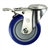 4" Bolt On Swivel Caster with Blue Polyurethane Tread and Total Lock Brake
