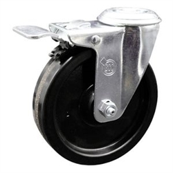 Service Caster #20 Series bolt hole swivel casters with 5 inch phenolic wheel and total lock are a versatile caster solution.