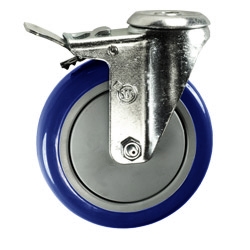 5" Bolt Hole Swivel Caster with Polyurethane Tread and Total Lock Brake