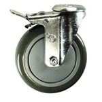 5" Swivel Caster with Bolt Hole, Polyurethane Tread and Total Lock Brake