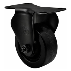 3 Inch rigid caster with black fork assembly and phenolic wheel