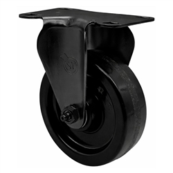 4 inch rigid caster with black fork assembly and phenolic wheel