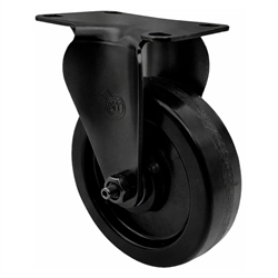 5 inch rigid caster with black fork assembly and phenolic wheel