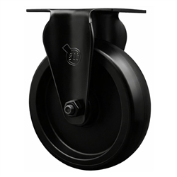 5 inch rigid caster with black fork assembly and polyolefin wheel