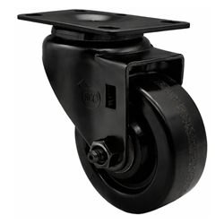 3 inch rigid caster with black fork assembly and phenolic wheel