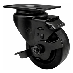 3 Inch Black Swivel Caster with Phenolic Wheel and Brake