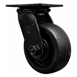 4 inch rigid caster with black fork assembly and Glass Filled Nylon wheel and Ball Bearings
