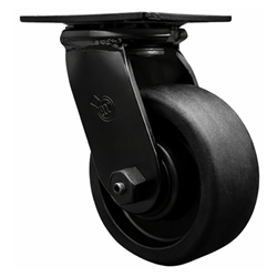 4 inch rigid caster with black fork assembly and Glass Filled Nylon wheel