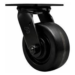 4 inch rigid caster with black fork assembly and Phenolic wheel