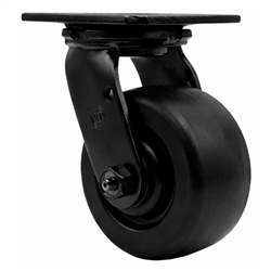 4 inch rigid caster with black fork assembly and polyolefin wheel