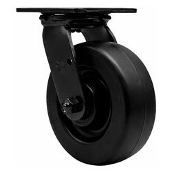 6 inch rigid caster with black fork assembly and polyolefin wheel