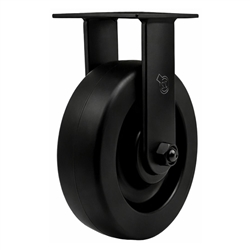 6 in Heavy Duty Rigid Caster with Black Fork Assembly and Polyolefin Wheel with Ball Bearing