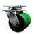 4 Inch Dual Wheel Swivel Caster with Green Polyurethane Tread Wheel and Ball Bearings