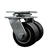 Service Caster Series #30 dual wheel swivel caster with 4 inch moldon rubber tread on aluminum core wheels