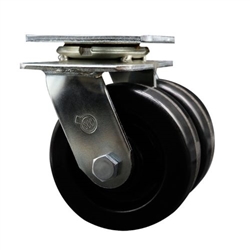 Service Caster Series #30 dual wheel swivel caster with durable 5 inch Phenolic wheels