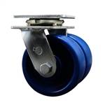 5 Inch Dual Wheel Swivel Caster - Solid Polyurethane Wheel with Ball Bearings