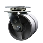 Service Caster Series #30 heavy duty dual wheel swivel caster with durable 5 inch semi steel cast iron wheels