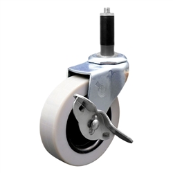 3 inch expanding stem swivel caster with a thermoplastic rubber tread wheel and brake