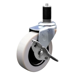3 inch expanding stem swivel caster with a thermoplastic rubber tread wheel and brake