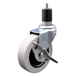 3 inch expanding stem swivel caster with a thermoplastic rubber tread wheel and brake