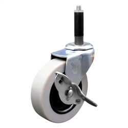 3 inch expanding stem swivel caster with a thermoplastic rubber tread wheel and brake