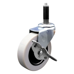 3 inch expanding stem swivel caster with a thermoplastic rubber tread wheel and brake