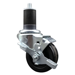 1-5/8 inch expanding stem caster 3 inch phenolic wheels and brake