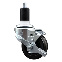 1-1/2 inch expanding stem caster 3 inch phenolic wheels and brake