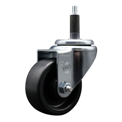 Service Caster #20 Series 1 inch expanding adapter stem swivel casters with a 3 inch polyolefin wheel.