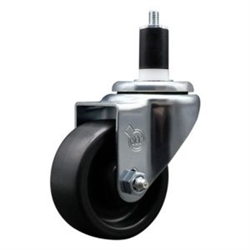 Service Caster #20 Series 1-1/2 inch expanding adapter stem swivel casters with a 3 inch polyolefin wheel.