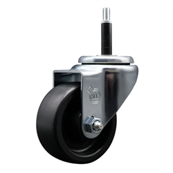 Service Caster #20 Series 3/4 inch expanding adapter stem swivel casters with a 3 inch polyolefin wheel.