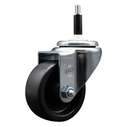Service Caster #20 Series 7/8 inch expanding adapter stem swivel casters with a 3 inch polyolefin wheel.