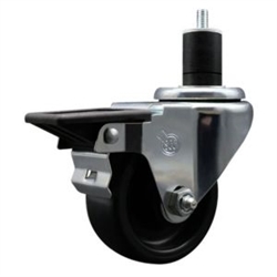 Service Caster #20 Series 1-3/4 inch expanding adapter stem swivel casters with a 3 inch polyolefin wheel and posi lock.