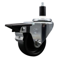 Service Caster #20 Series 1-3/8 inch expanding adapter stem swivel casters with a 3 inch polyolefin wheel and posi lock.
