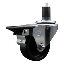 Service Caster #20 Series 1-5/8 inch expanding adapter stem swivel casters with a 3 inch polyolefin wheel and posi lock.