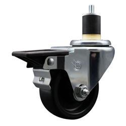 Service Caster #20 Series 1-7/8 inch expanding adapter stem swivel casters with a 3 inch polyolefin wheel and posi lock.