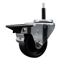 Service Caster #20 Series 3/4 inch expanding adapter stem swivel casters with a 3 inch polyolefin wheel and posi lock.