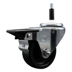 Service Caster #20 Series 7/8 inch expanding adapter stem swivel casters with a 3 inch polyolefin wheel and posi lock.