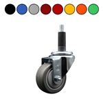 1 Inch Expanding Stem Swivel Caster with non marking 3 Inch Polyurethane Wheel