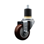 Service Caster 1-7/8 inch expanding stem swivel caster with a 3 inch maroon polyurethane wheel. Featuring a zinc plated finish, these casters are ideal for work tables, shop projects, and any equipment with round or square tube legs.