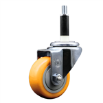 Service Caster 7/8 inch expanding stem swivel caster with a 3 inch yellow polyurethane wheel. Featuring a zinc plated finish, these casters are ideal for work tables, shop projects, and any equipment with round or square tube legs.