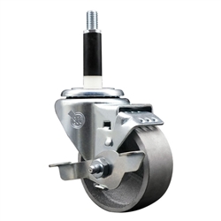 7/8 inch expanding stem caster 3 inch semi steel wheels and brake