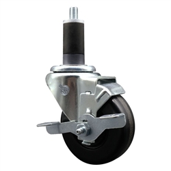 1-1/4" expanding stem caster 3-1/2" phenolic wheels and brake