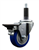 Service Caster swivel caster with a 3-1/2 inch Blue polyurethane wheel. Featuring a zinc plated finish, these casters are ideal for work tables, shop projects, and any equipment with round or square tube legs.