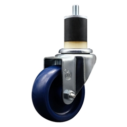 Service Caster #20 Series 1-7/8 inch expanding adapter stem swivel casters with a 3-1/2 inch solid blue polyurethane wheel.